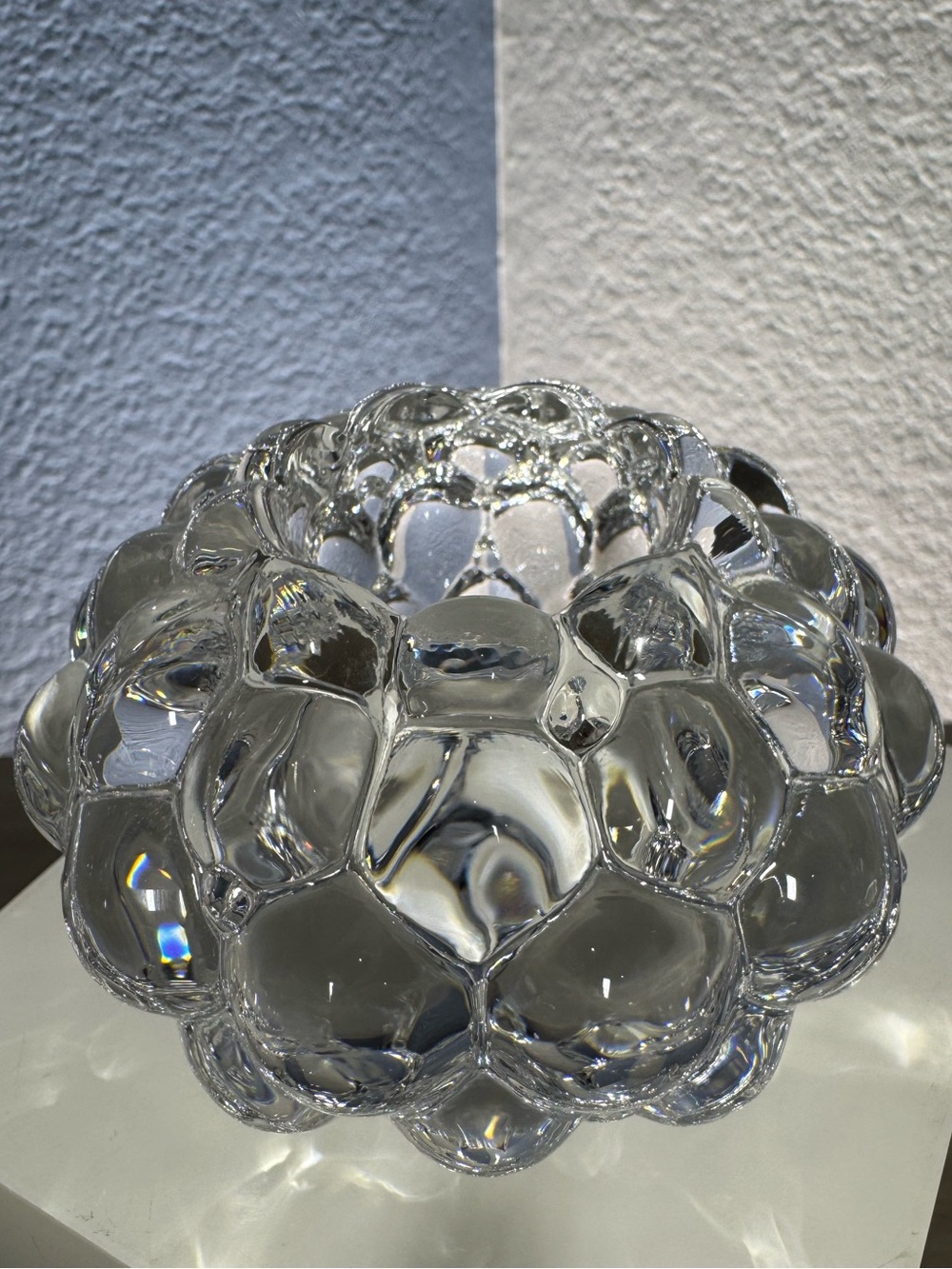 Vintage Orrefors Raspberry Crystal Votive Anne Nilsson Medium Signed